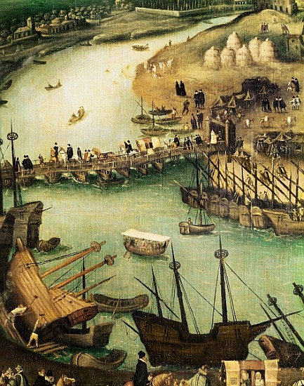 The Port of Seville, c.1590 (detail) van (attr. to) Alonso Sanchez Coello
