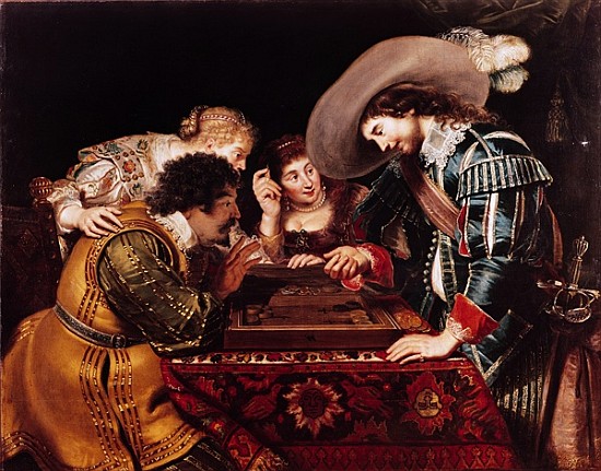 The Game of Backgammon van (attr. to) Cornelis de Vos
