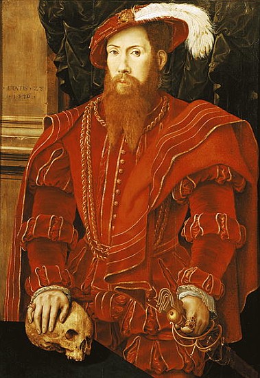 Portrait of a Gentleman of the English Court van (attr. to) Hans Eworth or Ewoutsz