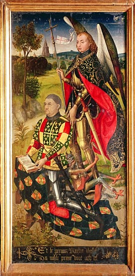 Right panel, from the main altar polyptych, depicting the donor of the altarpiece, Michel de Chaugy, van (attr. to) Rogier van der Weyden