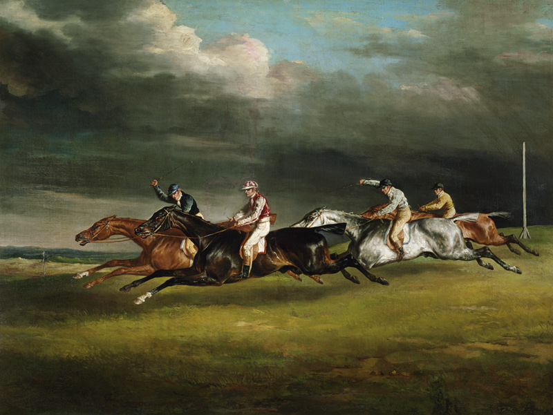 Course de chevaux (Le derby de 1821 à Epsom van (attr. to) Theodore Gericault