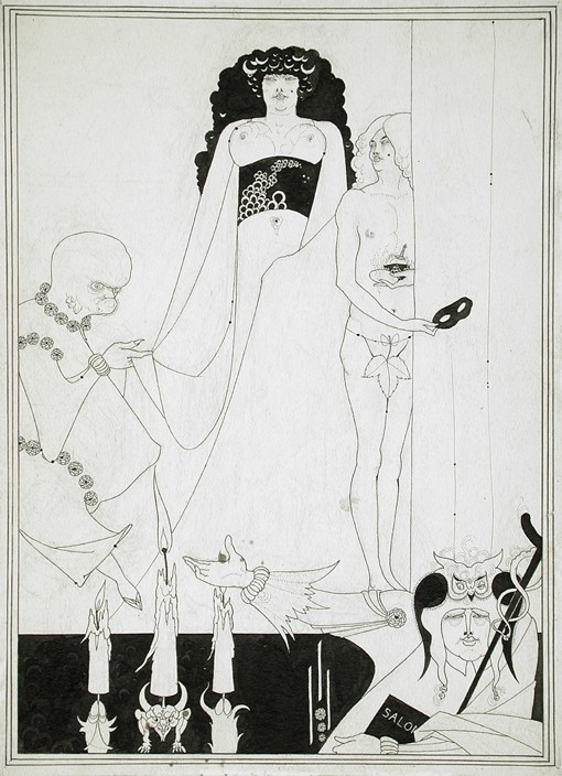 Enter Herodias. Illustration for Salome by Oscar Wilde van Aubrey Vincent Beardsley