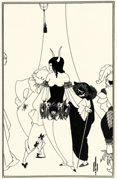 Illustration for the story "The Masque of the Red Death" by Edgar Allan Poe van Aubrey Vincent Beardsley