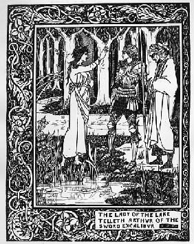 The Lady of the Lake telleth Arthur of the sword Excalibur, illustration from ''Le Morte d''Arthur''