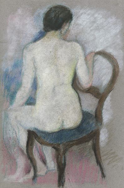 Nude on chair van August Macke