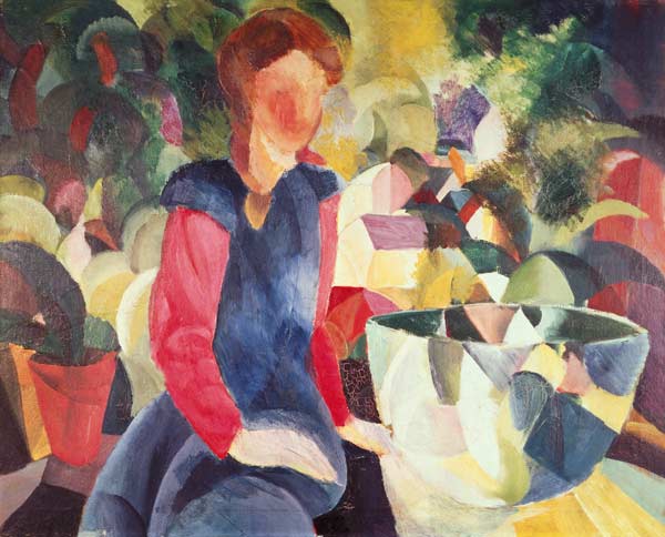 Girl with a Fish Bowl van August Macke