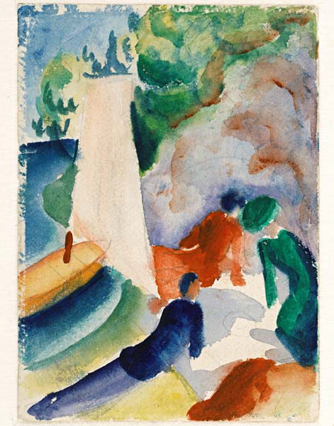 Picnic on the Beach (Picnic after Sailing) van August Macke