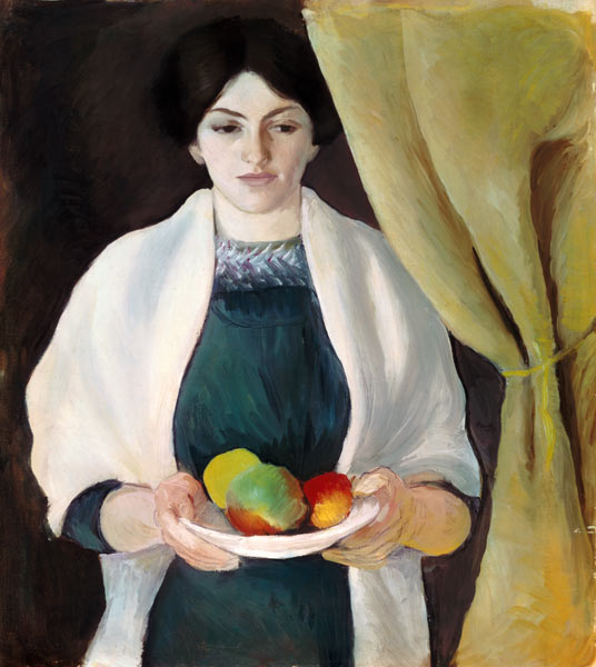 Portret met appels van August Macke