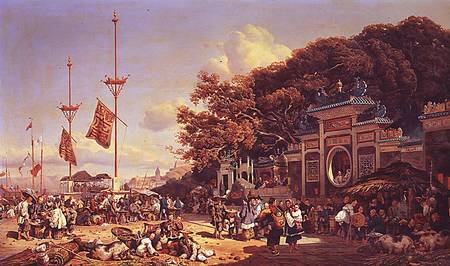 A Market in Macao van Auguste Borget