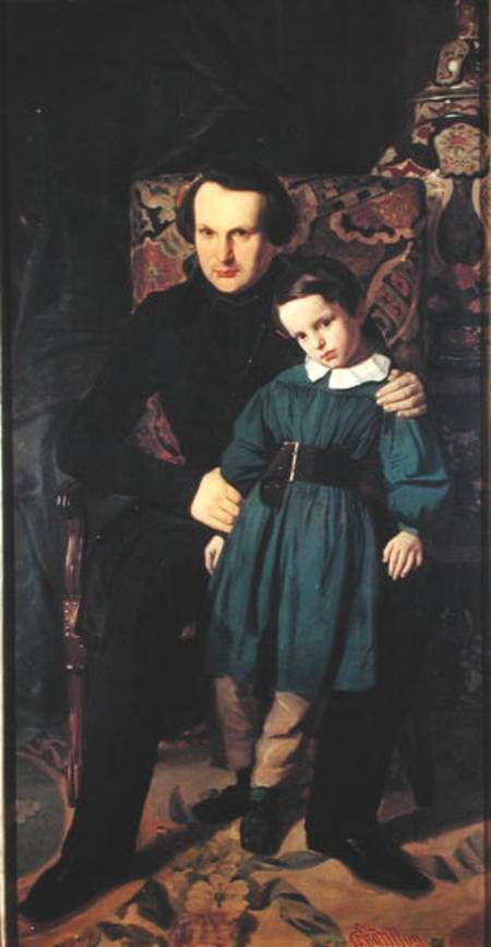 Victor Hugo (1802-85) and his Son, Francois-Victor van Auguste de Chatillon