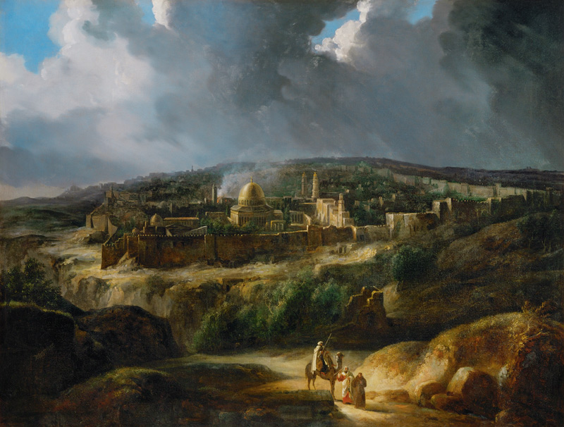 View of Jerusalem from the Valley of Jehoshaphat van Auguste Forbin