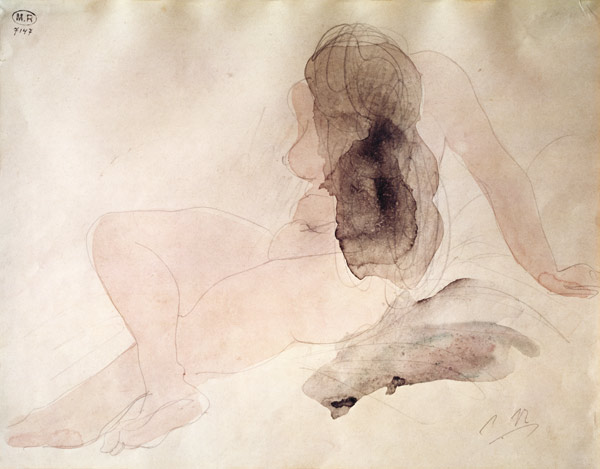 Seated Nude with Dishevelled Hair van Auguste Rodin