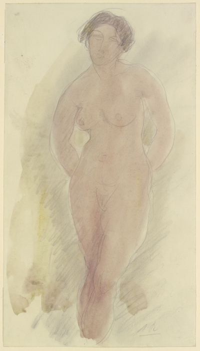 Stehender Frauenakt, Vorderansicht van Auguste Rodin