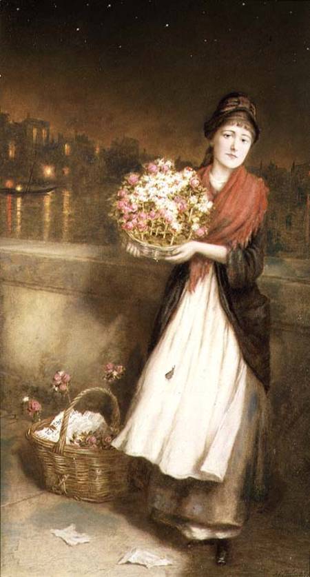 A London Flower Girl van Augustus Edward Mulready