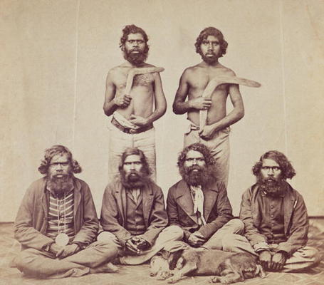 Aboriginal Men, c.1870 (albumen print) van Australian Photographer, (19th century)