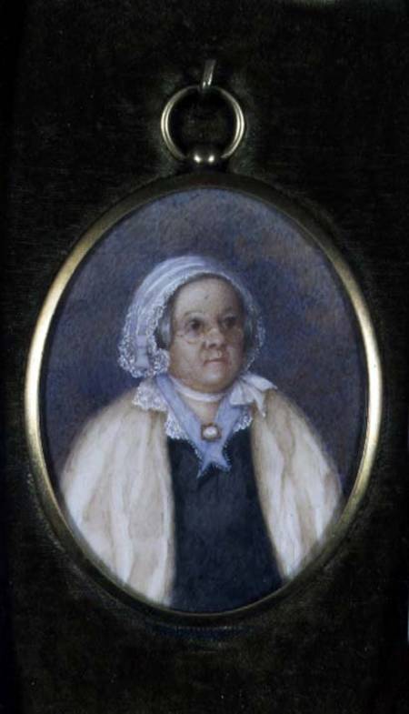 Oval portrait of Mrs Mary Reibey (w/c on ivory) van Australian School