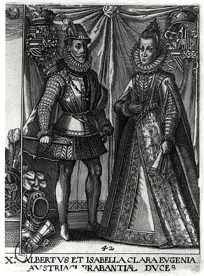 Portrait of Albert, Archduke of Austria (1559-1621) and his wife Isabella Clara Eugenia (1566-1633)  van Austrian School
