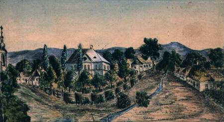 View of a Country Village van Austrian School