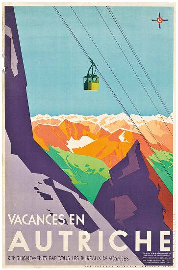 Poster advertising vacations in Austria, van Austrian School, (20th century)