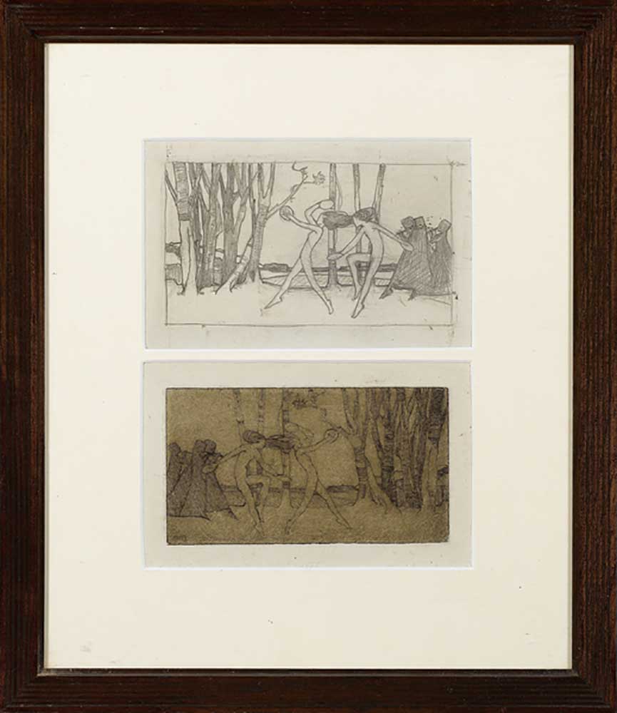 Dancers, c.1915 (pencil on paper, with etching) van Averil Mary Burleigh