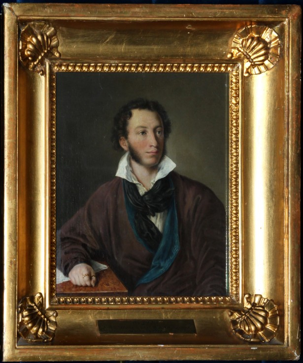 Portrait of the author Alexander S. Pushkin (1799-1837) Copy after V. Tropinin van Awdotja Petrowna Jelagina
