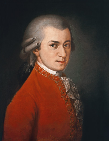 Portret van Wolfgang Amadeus Mozart (1756-91) van Barbara Krafft