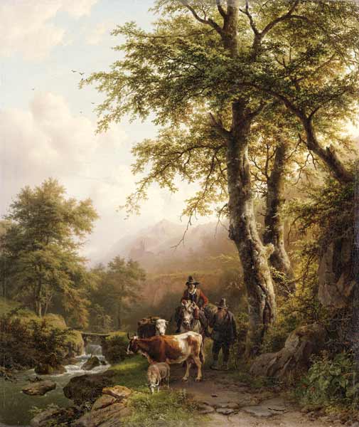 Italiaans landschap Barend Cornelis Koekkoek van Barend Cornelisz. Koekkoek