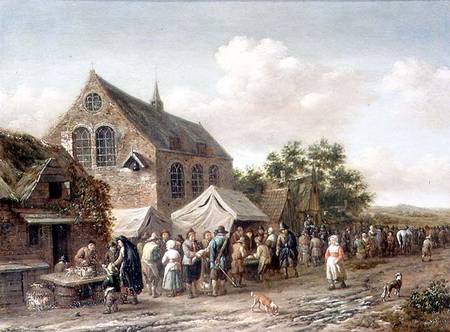 Poultry Market by a Church van Barend Gael or Gaal