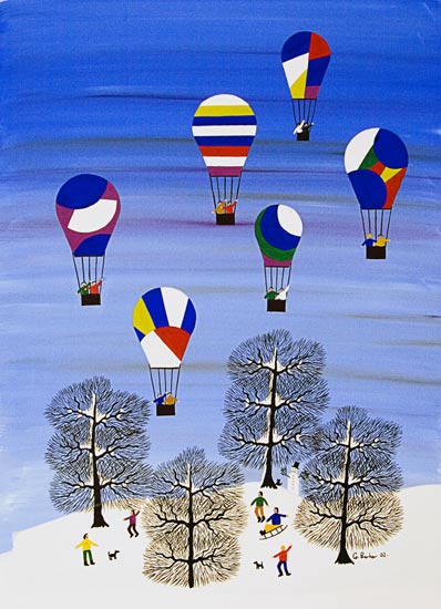 Winter day balloons van Gordon Barker