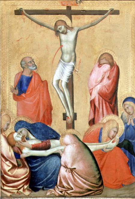 The Crucifixion and the Lamentation van Barna  da Siena