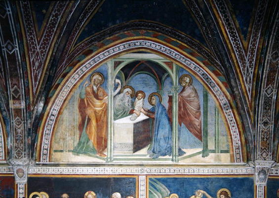 The Circumcision, from a series of Scenes of the New Testamant (fresco) van Barna  da Siena