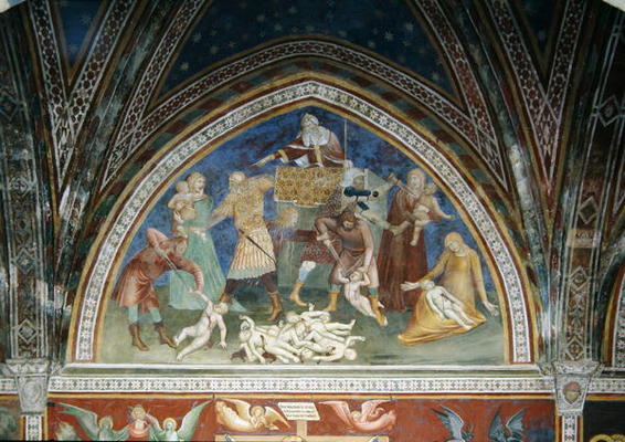 The Massacre of the Innocents, from a series of Scenes of the New Testament (fresco) van Barna  da Siena