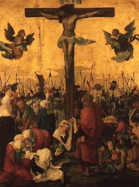 Crucifixion with the Virgin and St. John the Baptist van Barnaba da Modena