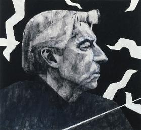 Portrait of Herbert von Karajan, illustration for The Sunday Times, 1970s