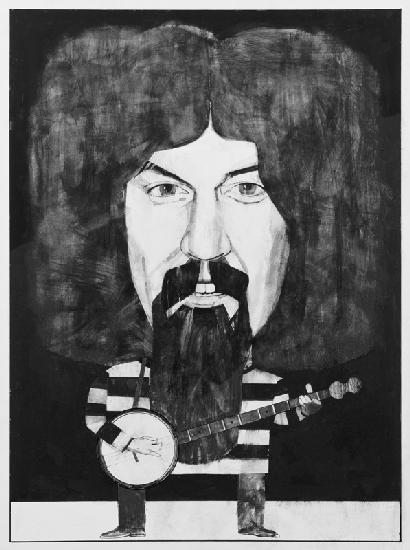 Portrait of Billy Connolly, illustration for The Listener, 1970s