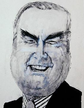 Portrait of Eddie Waring, illustration for The Listener, 1970s