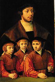 Bildnis eines Mannes mit seinen drei Söhnen
