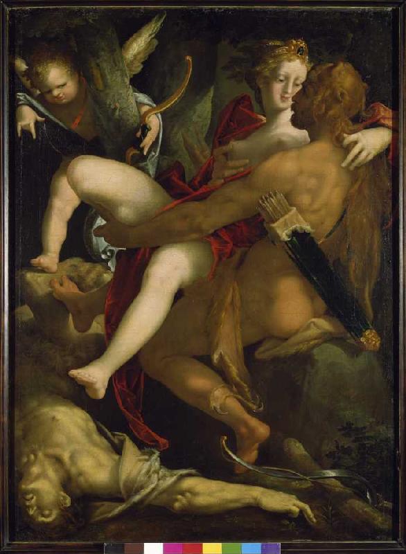 Herkules, Dejanira und der tote Kentaur Nessus van Bartholomäus Spranger