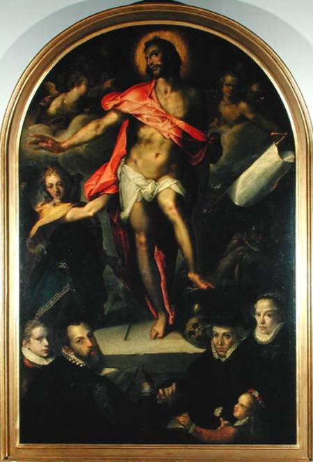 The Resurrection with Portraits of Nicolas Muller and his Family van Bartholomäus Spranger