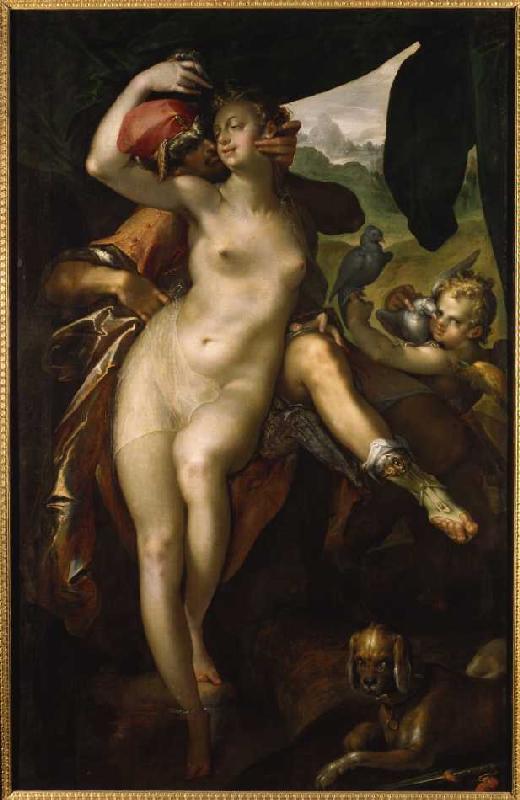 Venus und Adonis. van Bartholomäus Spranger