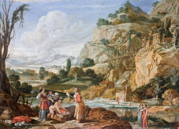 The Finding of the Infant Moses by Pharaoh's Daughter van Bartholomeus Breenbergh
