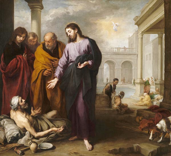 Christ healing the Paralytic at the Pool of Bethesda van Bartolomé Esteban Perez Murillo