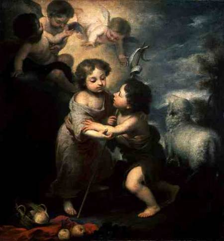 The Infants Christ and John the Baptist van Bartolomé Esteban Perez Murillo