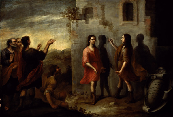 Invention of Painting / Murillo / c.1660 van Bartolomé Esteban Perez Murillo