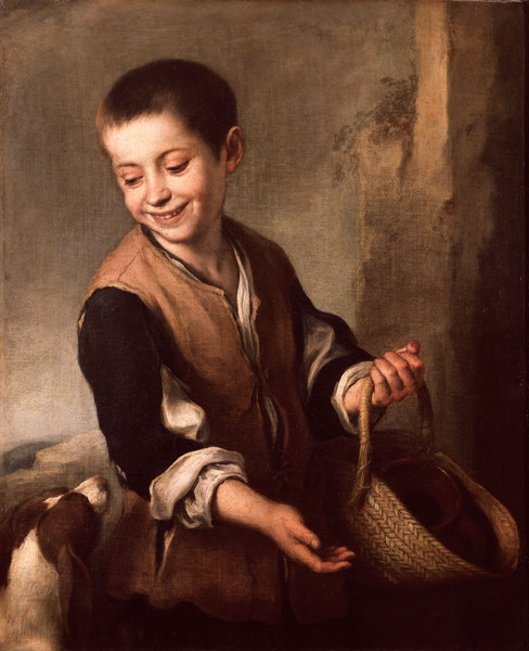 Murillo / Boy with Dog / Paint./ c.1660 van Bartolomé Esteban Perez Murillo