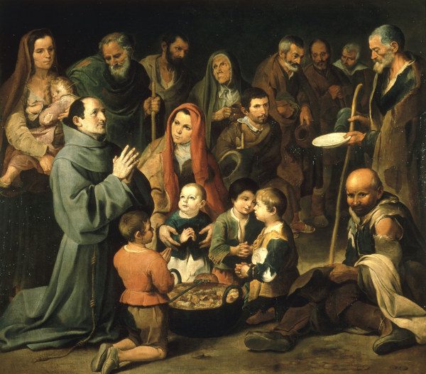 Murillo,Diego of Alcala feeding the poor van Bartolomé Esteban Perez Murillo