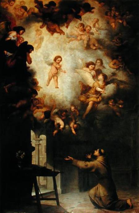 Vision of St. Anthony of Padua (1195-1231) van Bartolomé Esteban Perez Murillo