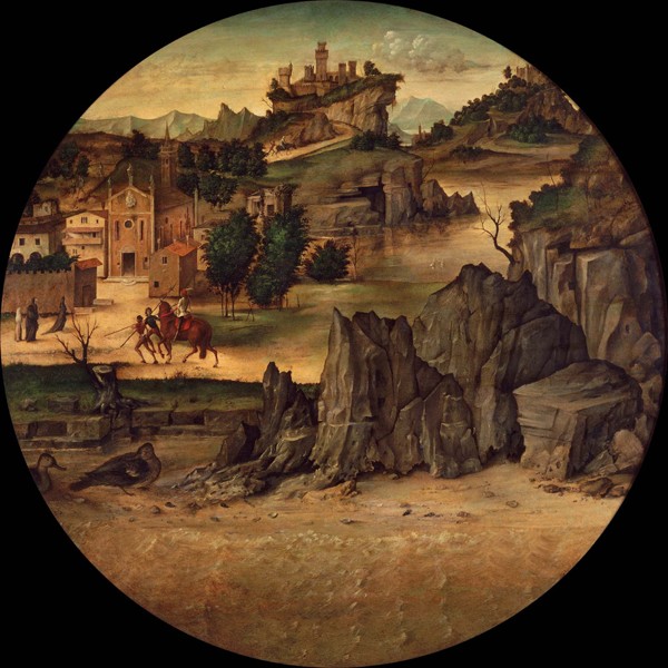 Landscape with Castles van Bartolomeo Montagna
