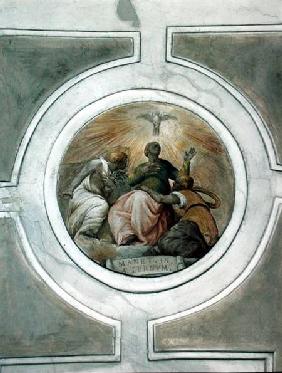 Representation of one of the Virtues, detail from the ceiling of the Grimani Chapel