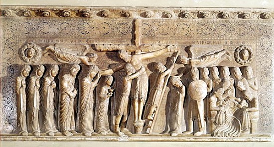 Relief panel depicting the Deposition, 1178 (marble) van Benedetto Antelami
